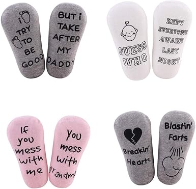 Amazon Com Baby Socks With Funny Sayings Baby Shower Gift Box