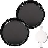 Hiware 8-Inch Round Cake Pan Set with 60 Pieces Parchment Paper Rounds, Nonstick Baking Cake Pans, Dishwasher Safe - Set of 2