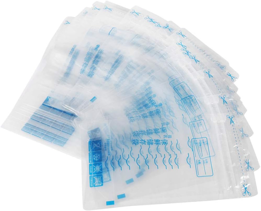 Pandiki 30Pcs/Set 250ml Milk Storage Bags Breastmilk Breastfeeding Bag,Milk Storage Freezer Storage Container Bags Pouch