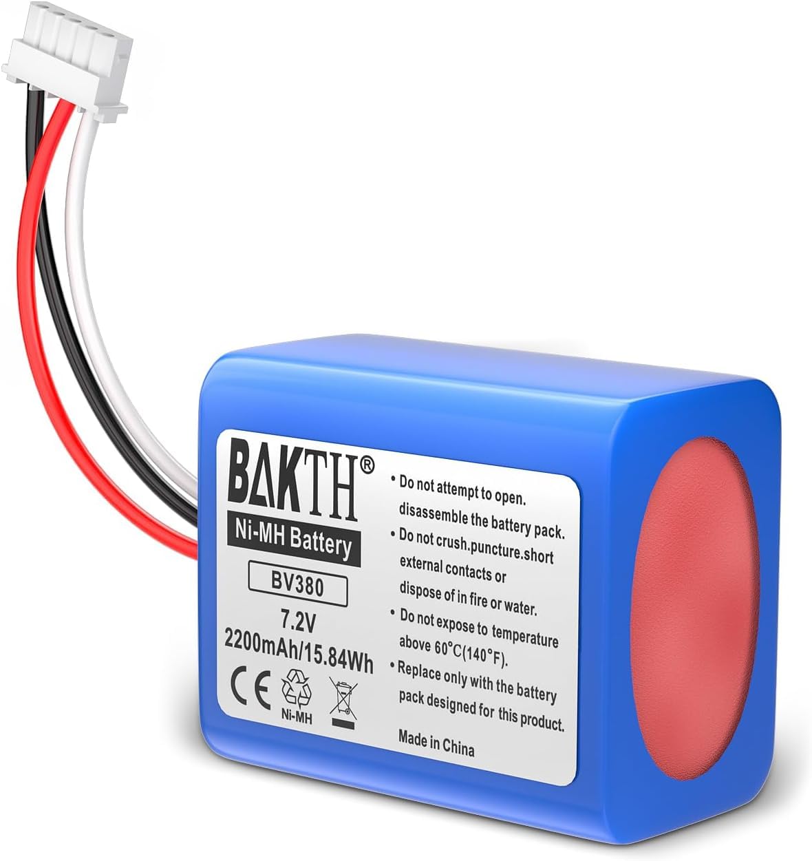 Photo 1 of BAKTH Real Capacity 2200mAh 7.2V NiMH Replacement Battery for iRobot Braava 380, 380T, 390T, Mint 5200, 5200B, 5200C Vacuum Cleaner