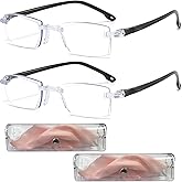 AQOYNQ 2PCS Auto Focus Glasses Self Adjusting, Automatic Zoom Anti-Blue Light Presbyopia Glasses for Women & Men - Intelligent Dual Focus Smart Reading Glasses(Transparent)