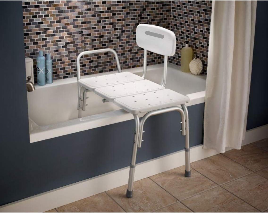 Carex Tub Transfer Bench - Shower Chair Transfer Bench with Height Adjustable Legs - Convertible to Right or Left Hand Entry: Health & Personal Care