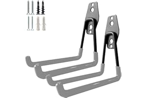 GEEWATOM Garage Storage Utility Hooks，Garage Garden Tool Organizer，Steel Wall Mount Hooks, Large Garden U Hooks （2 Pack）
