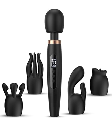 Amazon.com: Eden Mini Wand Vibrator Kit - 10 Patterns G-Spot & Clitoral  Stimulator with 3 Silicone Attachments for Nipple & Anal Play - Waterproof  Personal Massager & Realistic Vibrating Toy for Women