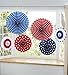 Moon Boat Fourth of July Patriotic Decorations - Red White Blue Hanging Paper Fans - 4th of July Party Favor (12 PCS)