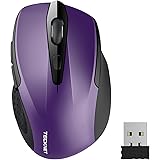 TECKNET Pro 2.4G Ergonomic Wireless Optical Mouse with USB Nano Receiver for Laptop,PC,Computer,Chromebook,Notebook,6 Buttons,24 Months Battery Life,5 DPI Adjustment Levels