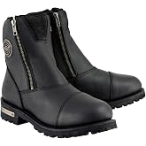 Milwaukee Leather Women's Black Premium Leather Double Sided Zipper Motorcycle Riding Boots MBL202