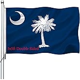South Carolina Flag 3x5 Outdoor Double Sided- Heavy Duty SC State Flags with 2 Brass Grommets Palmetto State Flag