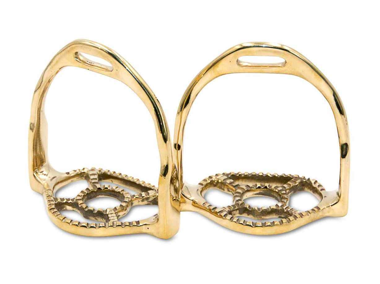 Baroque Stirrups Spanish Portuguese Gold/Brass 11 cm Standing Surface Pair