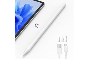 NESVECIT Stylus Pen for iPad,8 Mins Fast Charge Active Pencil for Apple iPad 2018-2023,Palm Rejection Tilt Sensitivity Magnetic Pen Work for iPad Pro 11" & 12.9",iPad 6-10,iPad Air 3/4/5,iPad Mini 5/6,White