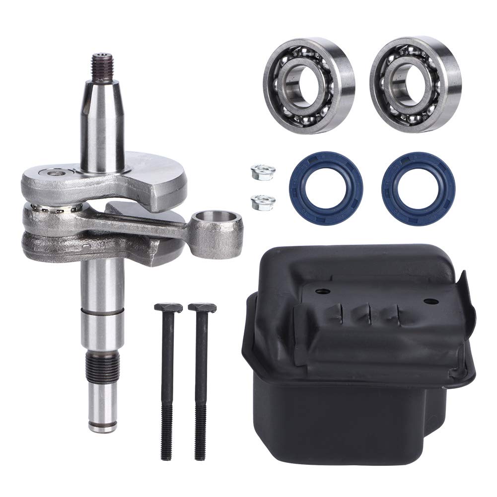 Chainsaw Muffler Crankshaft Bearing Kit, Durable Metal Construction Complete Replacement Parts High Precision Fit for MS210 MS230 MS250 Gasoline Saw Maintenance