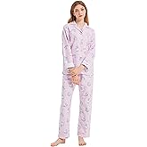 kolipajam Women 100% Cotton Flannel Pajama Set Cozy Long Sleeve PJS for Women Button Front Drawstring Waist Winter Loungewear