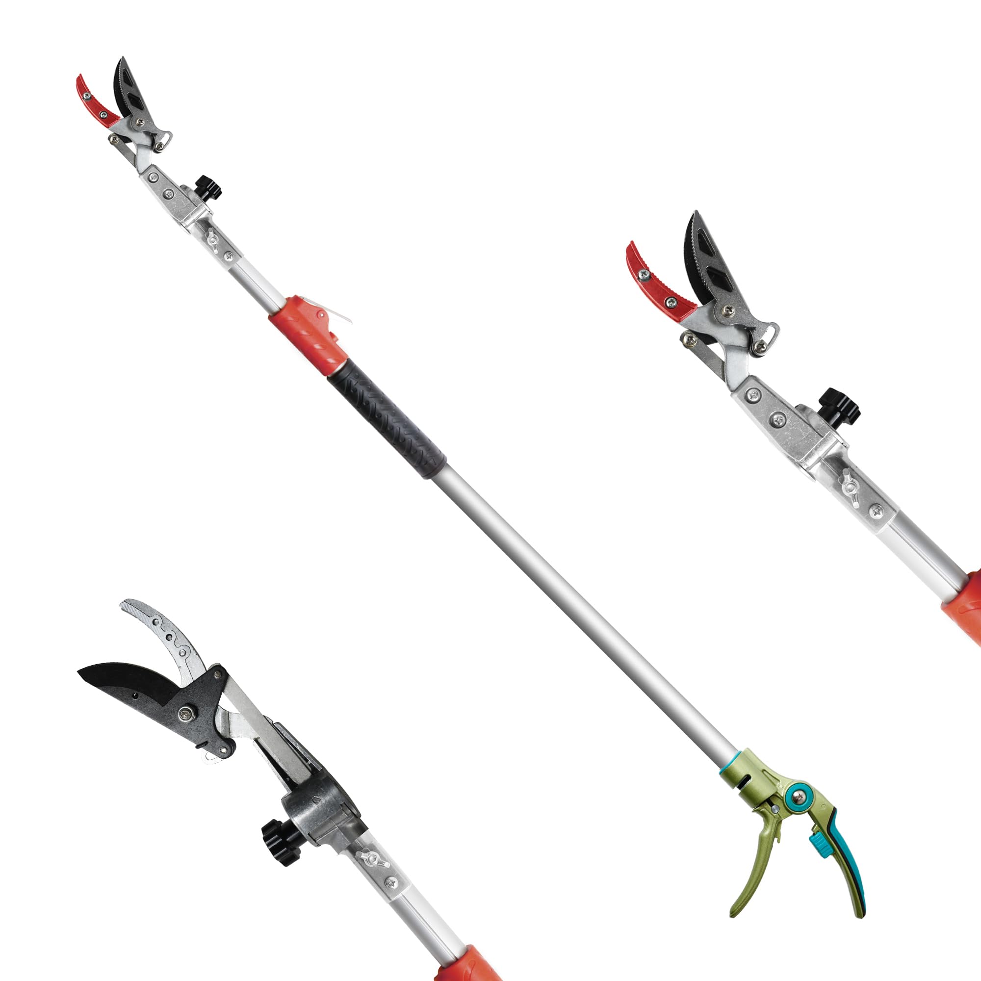 Photo 1 of GARTOL Pruner for Garden, Cut Upto 1 Inch & Hold Telescopic Pole Pruner, Fruit Picker with Rotating Blade Head, Lightweight Aluminum Extendable Handle for Tree Branch Cutter, 6.23-10.5 FT, Silver