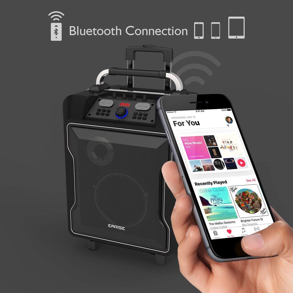 portable pa system on wheels