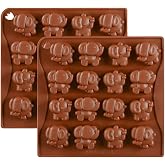 2 Pack Elephant Chocolate Candy Molds, Elephant Silicone Keto Fat Bombs Molds Mini Soap Crayon Melt Resin Mould Ice Cube Tray Baby Shower Party Favors Supplies