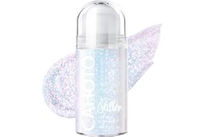 CAHOTO Aurora Rolling Glitter for Face Body & Hair, Sparkling Holographic Chunky Shimmer, Roll-on Sequins for Singer Concert 