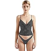 SUUKSESS Women Sexy Deep V Neck Sleeveless Fitted Basic Tops Y2K Tank Top Cami