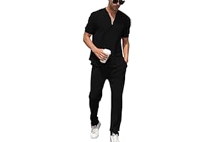 FZNHQL Fashion Men's Tracksuits 2 Piece Casual Athletic Jogging Outfits Short/Long Sleeve Track Suits for Men Set