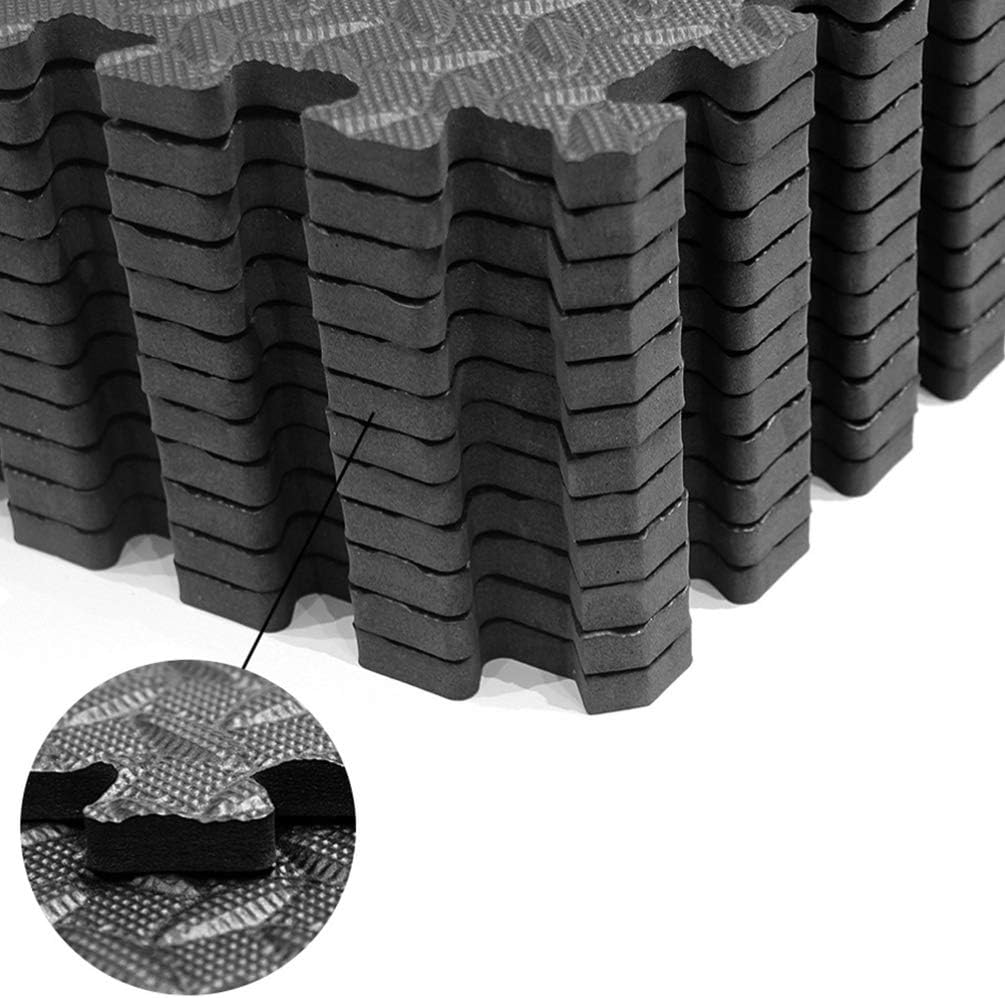 NOBRANDED 12Pcs Puzzle Exercise Mat, EVA Foam Interlocking Tiles, Protective Flooring Mats for Gym Equipment and Cushion for Workouts : Sports & Outdoors