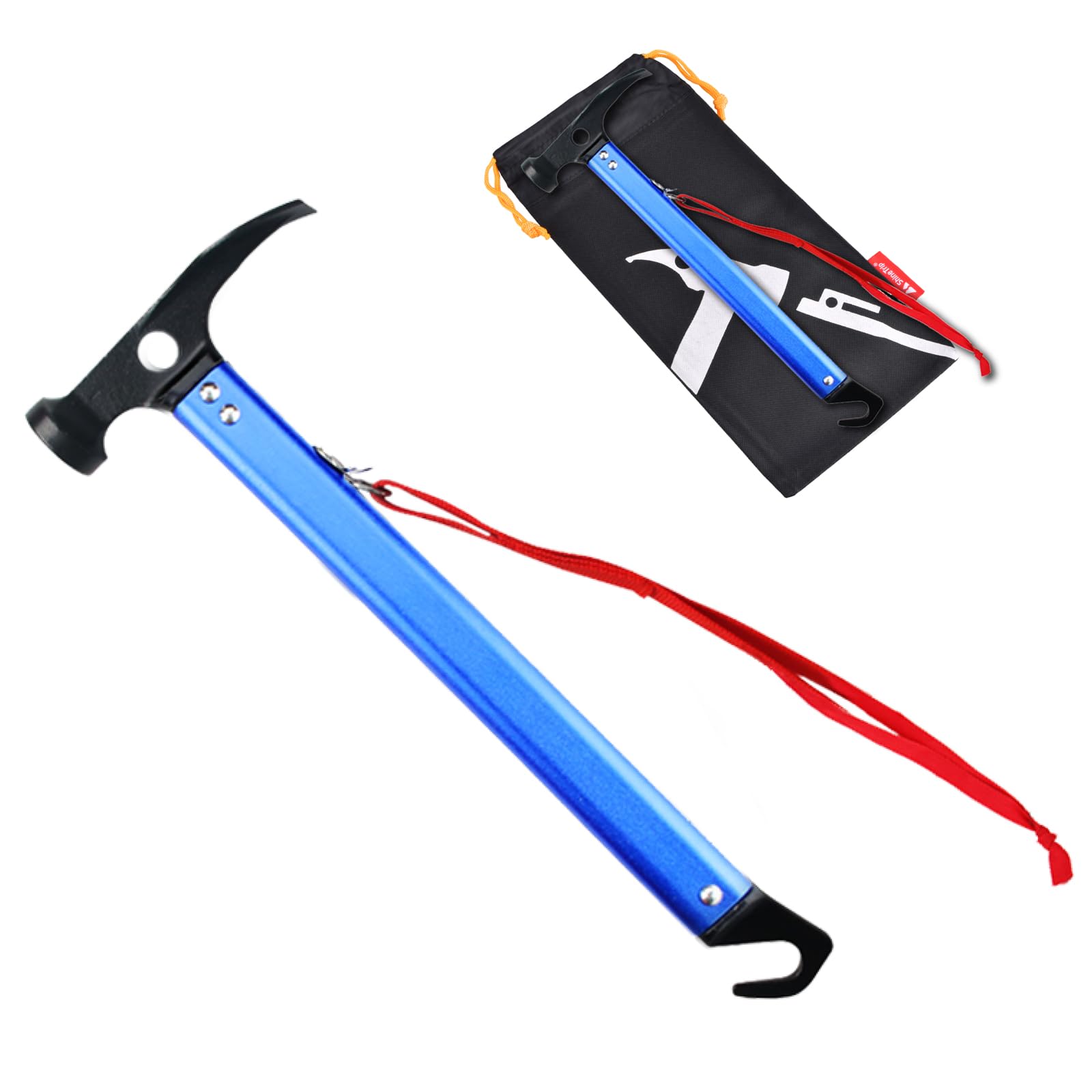 TRIWONDER Camping Hammer Tent Pegs Mallet Multifunctional Ground Pegs Puller Remover Aluminum Tent Stakes Hammer (Blue)