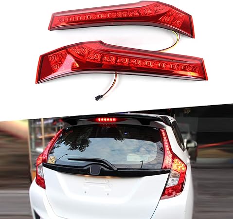 Amazon ホンダフィット 15 16 17 18 19 に適用する ウインカーテールランプブレーキバックフォグランプリアバンパーライト追突防止 2個 セット 赤 ブレーキ テールランプ 車 バイク