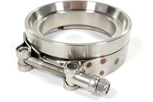 MKMDZ 3.25" Turbo Exhuast V-band Clamp Flange Kit For GT45 GT45R T304 Stainless Steel