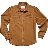 Howler Bros Men's Dust Up Denim Snapshirt, Owens Oaker Wash