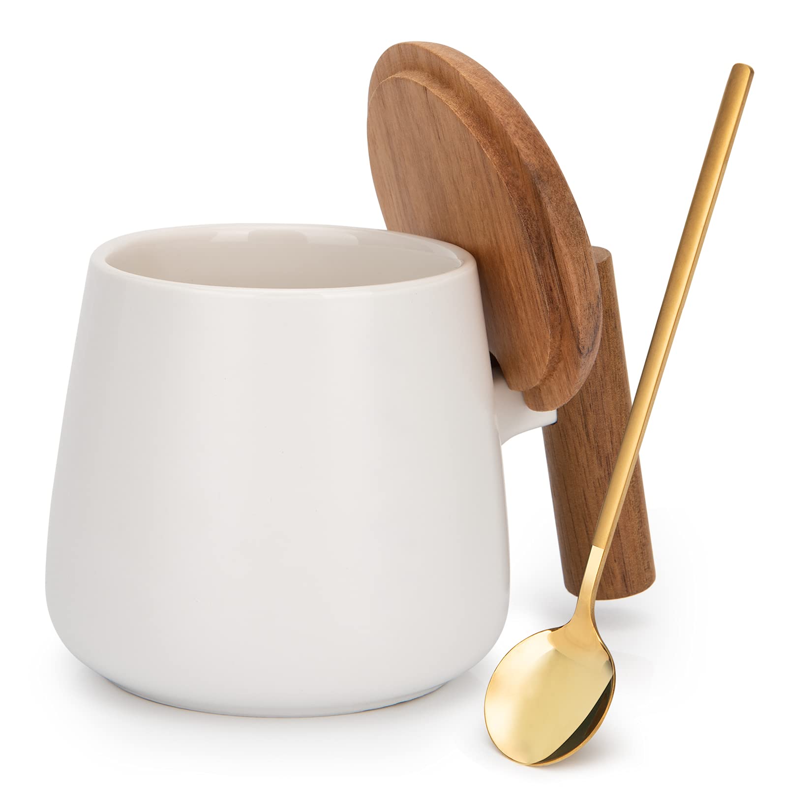 Photo 1 of **SEE CLERK NOTES**
GOOD ALWAYS Ceramic Coffee Mug,Tea Cup for Office and Home,14 Oz Cup with Lid and Coffee Spoon, Fathers Day, Birthday Gifts for Women and Men, 1 Pack (White)