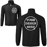 Custom Men's Waterproof Jacket Personalised Design Team Uniform Full Zip Windbreaker Coat for Commuting Travel Workwear