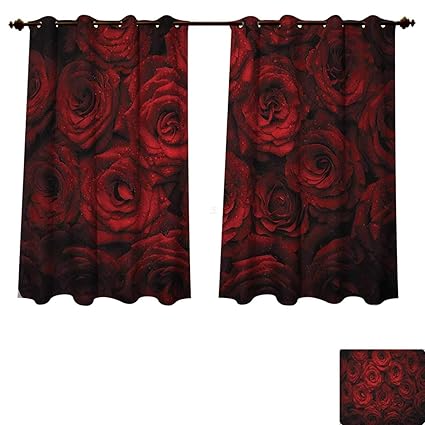 Amazon Com Pricetextile Dark Red Blackout Thermal Backed Curtains