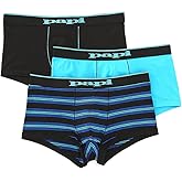 Papi Men's Stylish Brazilian Solid and Print Trunks (3-Pack of Men's Underwear)