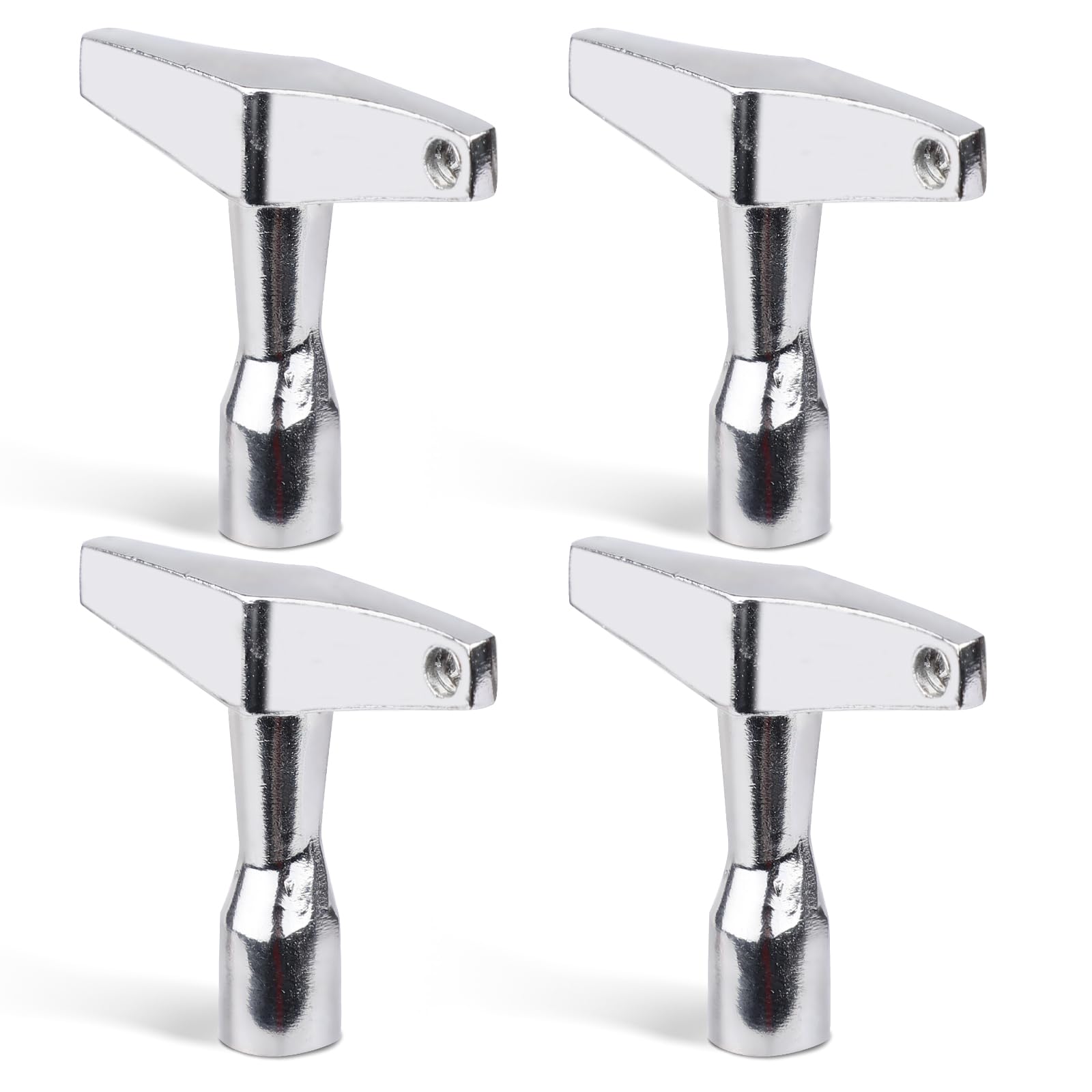 4pcs Drum Key Tool, Drum Tuner Key Drum Tuning Key Drill Bit Drum Key Tuner with Ergonomic Handle for Acoustic & Electronic Drums Metal Hardware Key Tool(Quadrilateral)