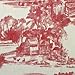 Toile French Country Dish Towel, Set of 2 Red
