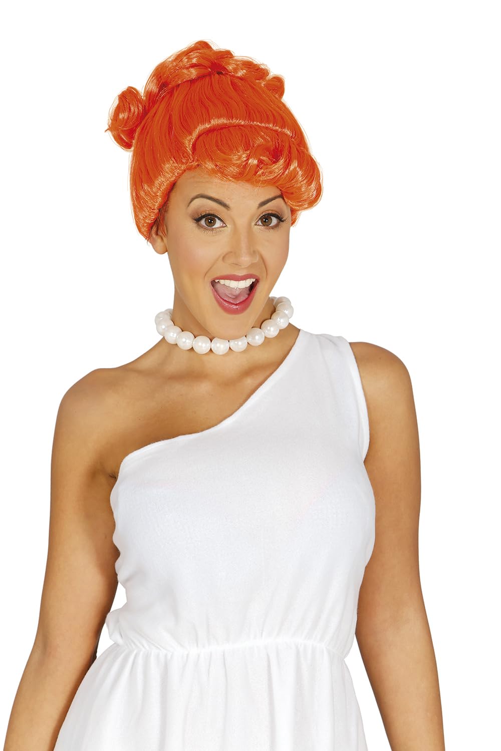 FIESTAS GUIRCA | Orange Caveman Wig (One Size) - Themed Fancy Dress Accessory for Troglodyte Parties and Celebrations - Ideal for Adult Women - Orange