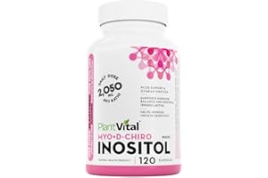 PlantVital Myo Inositol D-Chiro Inositol Supplement - 2,050mg Daily Dose (40:1 Ratio) - PCOS Supplement for Women - Fertility