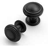 Asidrama 10 Pack Matte Black Kitchen Cabinet Knobs for Dresser Drawers - Zinc Hardware 1128