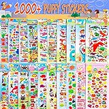 HORIECHALY Stickers for kids 20 Different sheets cartoon 3D Puffy Stickers, 1000 Stickers for Teachers, Including Animals, Dinosaur, Cars Transportation, Foods, Cakes Marine Creature , Fishes and more