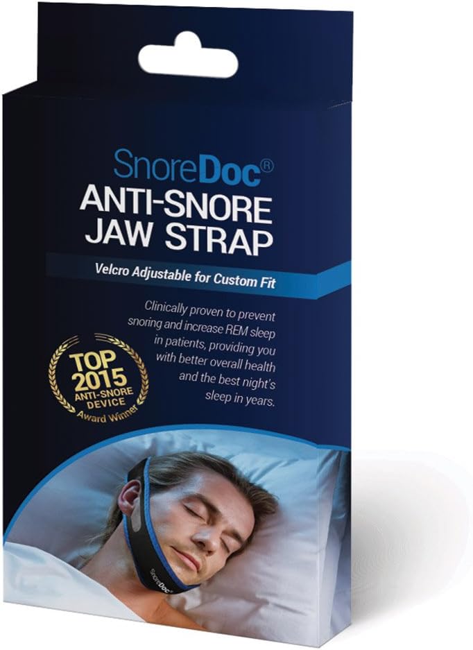 SnoreDoc™ Anti Snoring Chin Strap – Snore Strap Stops Snoring and Eases Nighttime Breathing – Effective Sleep Aid Device Supports Jaw for Natural and Instant Snore Relief – NEW AND IMPROVED VERSION: Health & Personal Care