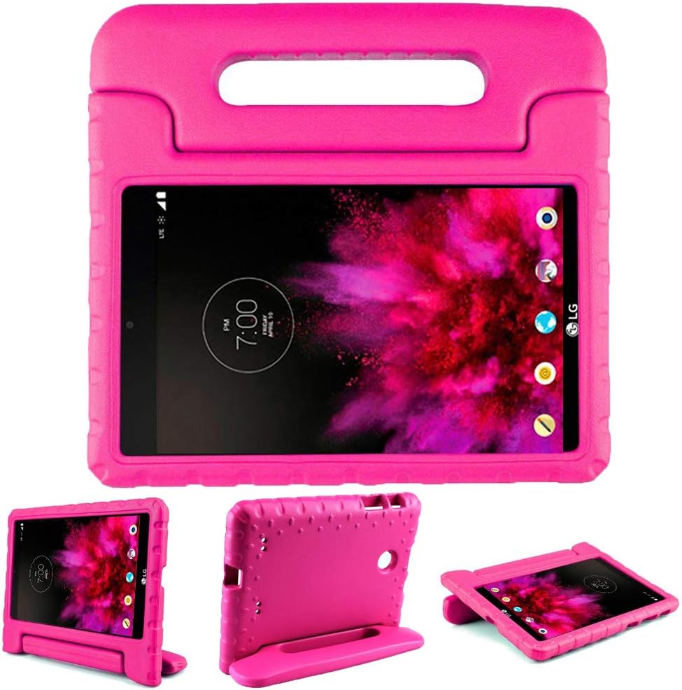 TIRIN LG G Pad 7.0 Kids Case – Light Weight Shock Proof Convertible Handle Stand Kids Case Cover for LG G Pad V400 / V410 (LTE) / VK410 / UK410 / LK430 (G Pad F7.0) 7 Inch, Rose