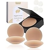 Fayloira Nipple Covers for Women- Reusable Adhesive Silicone Nipple Pasties-Invisible Sticky Breast Petals(2 Pairs)