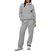 XIEERDUO Womens Sweatsuits 2 Piece Set 2024 Hoodie Sets Women 2 Piece Outfits Oversized Sweatshirts Grey Sweatpants for Women Fleece Matching Sets S