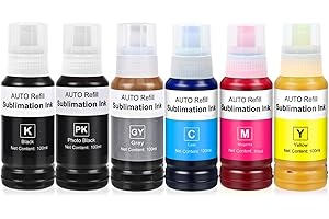 YeaImage 552 Sublimation Ink for Epson 552 Sublimation Ink Refill Bottle Use for EPSON EcoTank Photo ET-8550, EPSON EcoTank P