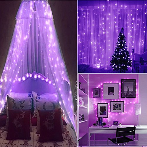 ER CHEN Purple Fairy Lights Plug in, 99ft 300 LED Starry String Lights