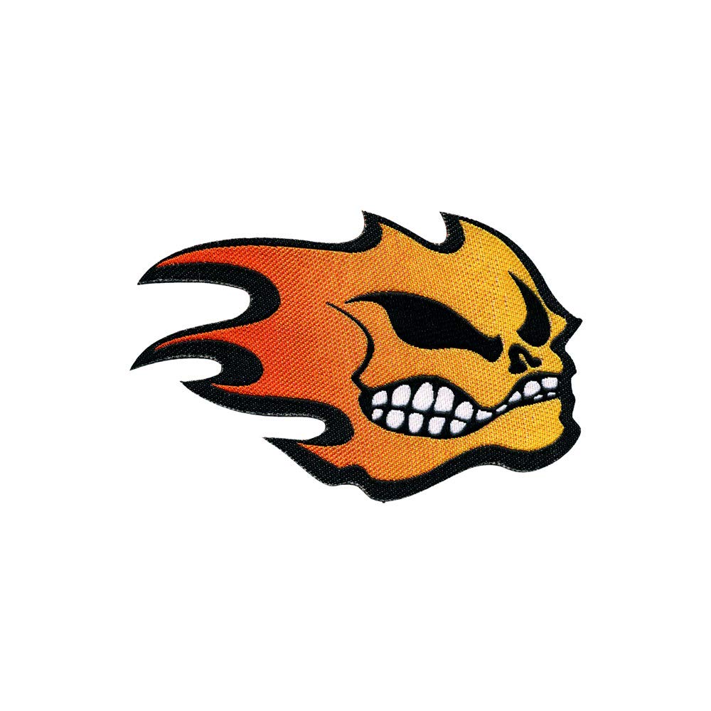 Quattroerre Sticker Patch Flames Skull For Fabrics, 5.3 x 8.6 cm