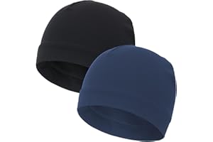 vidsel 100% Cotton Skull Caps for Men Women Breathable Night Cap Sleep Hats Soft Lightweight Running Beanie Helmet Liner