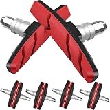 AGPTEK V Brake Pads 70mm 4 Pairs for MTB Shimano Tektro Avid Clarks Sram XLC Red view 8