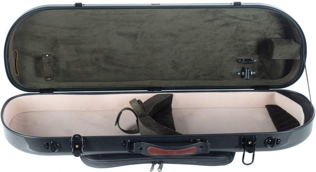 Fiberglass Violin Case Street 4/4 point black - olive M-Case + Music bag