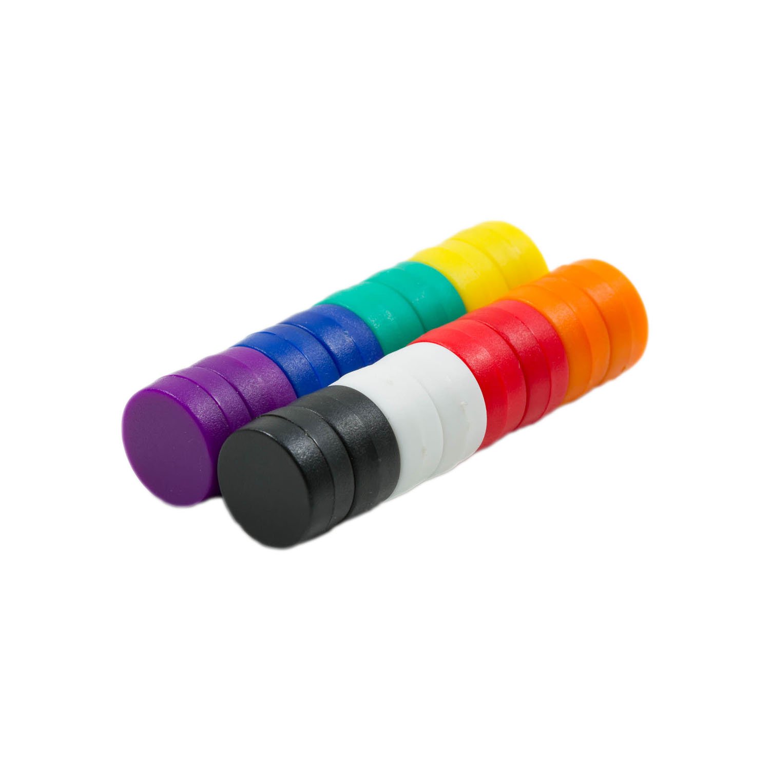 Magnetastico® | 16x strong neodymium magnets with protective coating | 8 colours | Size 12x6 mm | Strong coloured office magnets | Perfect mini magnets for fridge, whiteboard & glass magnetic board