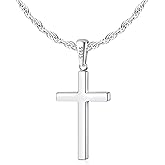 Eterjew 925 Sterling Silver Cross Necklace for Men, 18k Gold Plated Sterling Silver Cross Necklace with 2.5mm Top Craftsmanship Rope Chain for Men Boys Women, Sturdy Shiny Non Tarnish 16-26 Inch