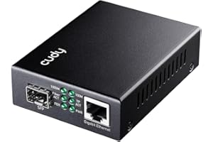 Cudy MC220 Gigabit SFP to RJ45 Fiber Media Converter, Fiber to Ethernet Converter, Plug and Play, Metal Casing, Versatile Com